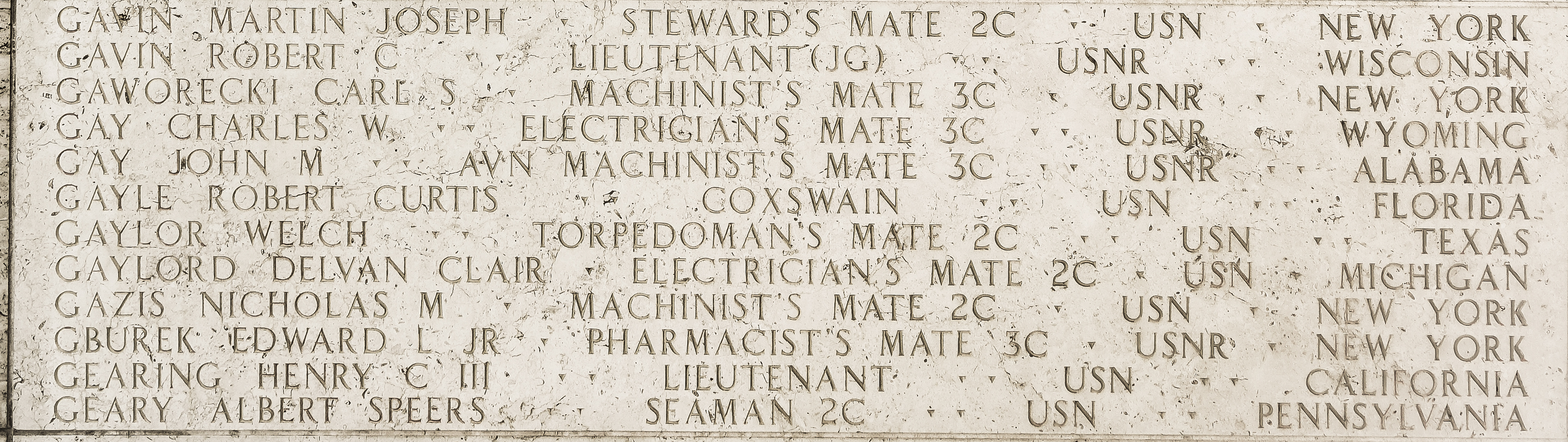 Charles W. Gay, Electrician's Mate Third Class